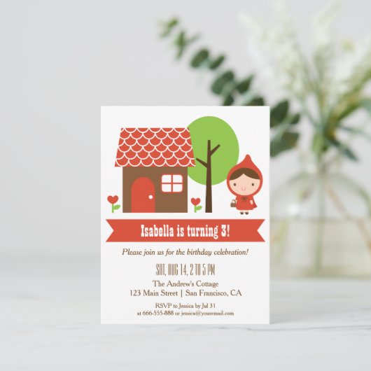 Verkennende uitnodiging van het Rode Roodfeest (Staand voorkant)