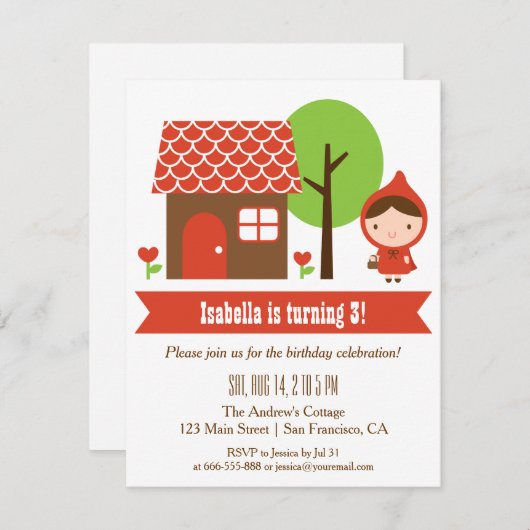 Verkennende uitnodiging van het Rode Roodfeest (Voorkant / Achterkant)