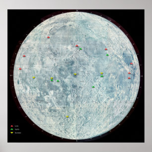Verkenner Apollo en Luna Maan Missies Poster