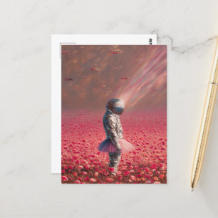 Verkenner in de bloemen met vliegende vissen briefkaart