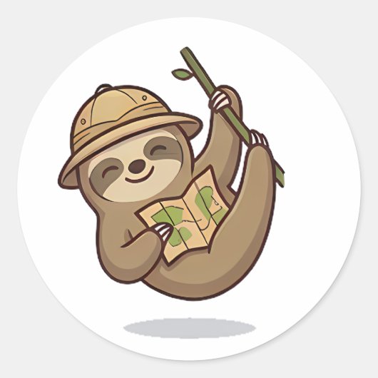 Verkenner Luiaard Ronde Sticker (Voorkant)