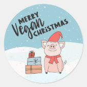 Verkenner met mooie biggen en cadeaus ronde sticker (Voorkant)