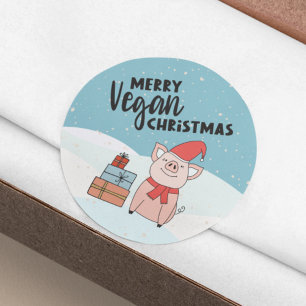 Verkenner met mooie biggen en cadeaus ronde sticker