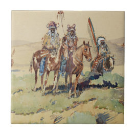 Verkennersgroep Western Art door Edward Borein Tegeltje