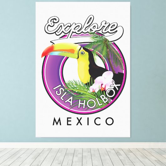 verkenning van het strand van Isla Holbox mexico-r Canvas Afdruk (Insitu (Houten vloer))