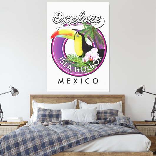 verkenning van het strand van Isla Holbox mexico-r Canvas Afdruk (Insitu (Slaapkamer))