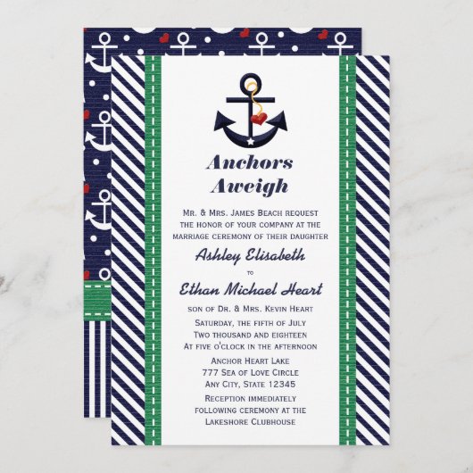 Verkenningen van het groene en marineslag Anchor N Kaart (Voorkant / Achterkant)