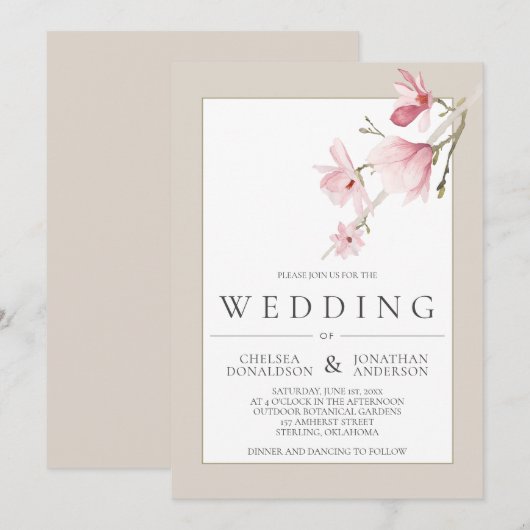 Verkenningen van het huwelijk van Magnolia Bloom Aankondiging (Voorkant / Achterkant)