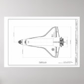  verkenningsblauwdruk voor Space Shuttle Poster (Voorkant)