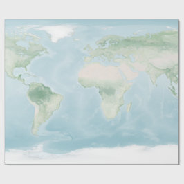 Verkenningskaart van het aardoppervlak cadeaupapier