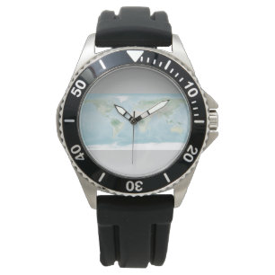 Verkenningskaart van het aardoppervlak horloge