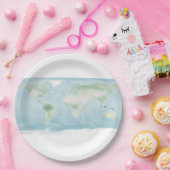 Verkenningskaart van het aardoppervlak papieren bordje (Feest)