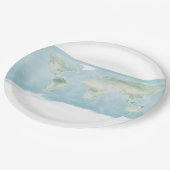 Verkenningskaart van het aardoppervlak papieren bordje (Gekanteld)