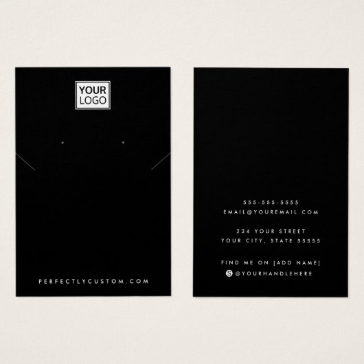 Verkenningskaart voor logo zwart ketting toevoegen visitekaartje (Voorkant /achterkant)