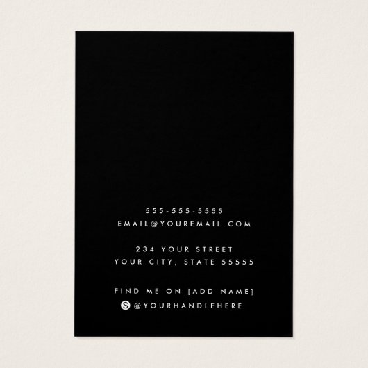 Verkenningskaart voor logo zwart ketting toevoegen visitekaartje (Achterkant)