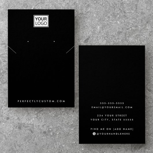 Verkenningskaart voor logo zwart ketting toevoegen visitekaartje