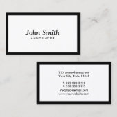 Verkenningsminimalistisch zwart omhuld visitekaartje (Voorkant / Achterkant)