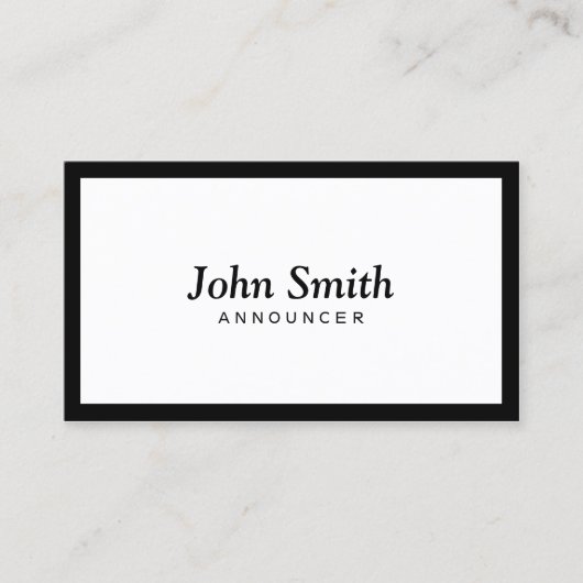 Verkenningsminimalistisch zwart omhuld visitekaartje (Voorkant)