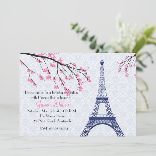 Verkenningstijd in de uitnodiging van Parijs (Staand voorkant)