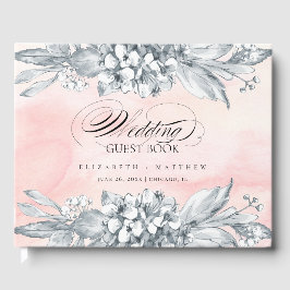 Verketting Flowers Blush Pink Waterverf Weddenscha Gastenboek