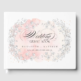 Verketting Flowers Blush Pink Waterverf Weddenscha Gastenboek
