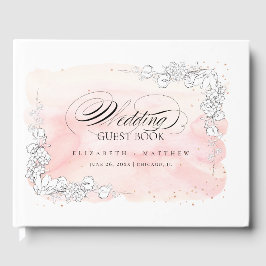 Verketting Flowers Blush Pink Waterverf Weddenscha Gastenboek