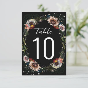 Verketting Flowers Boho Black Table Number