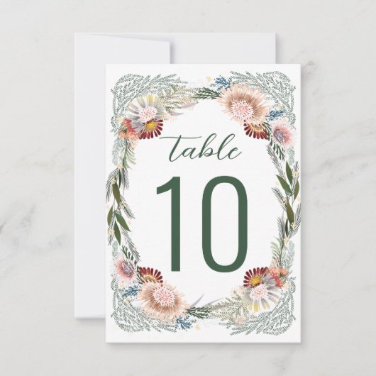 Verkettingen Boho Green White Table Number (Voorkant)