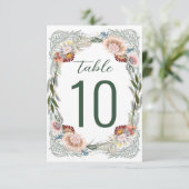 Verkettingen Boho Green White Table Number (Staand voorkant)