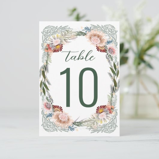 Verkettingen Boho Green White Table Number (Staand voorkant)