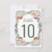 Verkettingen Boho Green White Table Number (Achterkant)