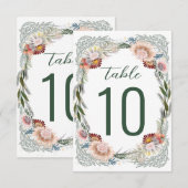 Verkettingen Boho Green White Table Number (Voorkant / Achterkant)