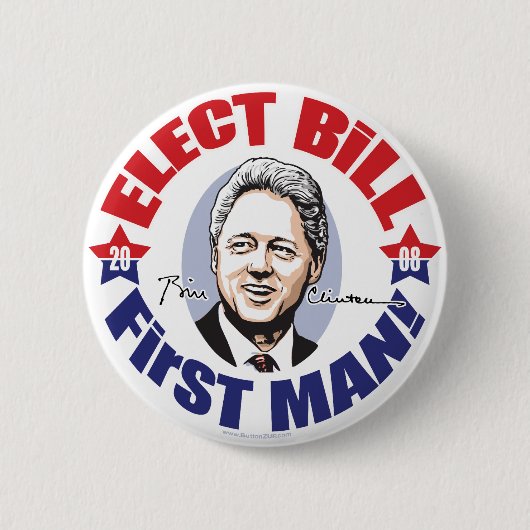 Verkies Bill First Man! Knoop Ronde Button 5,7 Cm (Voorkant)