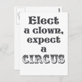 Verkies een clown, verwacht een circus! Fun Anti T Briefkaart (Voorkant / Achterkant)