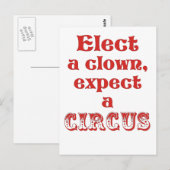 Verkies een clown, verwacht een circus! Fun Anti T Briefkaart (Voorkant / Achterkant)