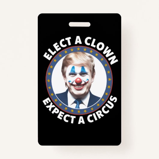 Verkies een clown Verwacht een circus grappige pol Badge (Voorkant)