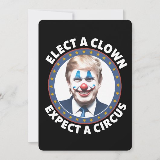 Verkies een clown Verwacht een circus grappige pol Kaart (Voorkant)