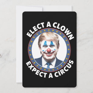 Verkies een clown Verwacht een circus grappige pol Kaart
