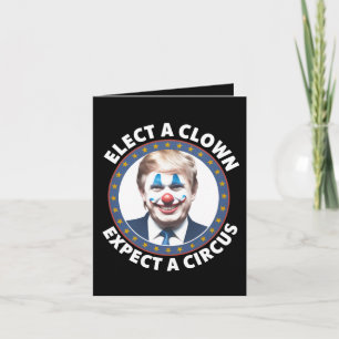 Verkies een clown Verwacht een circus grappige pol Kaart