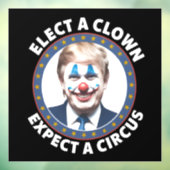 Verkies een clown Verwacht een circus grappige pol Raamsticker (Vel 3)
