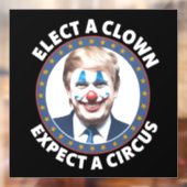 Verkies een clown Verwacht een circus grappige pol Raamsticker (Vel 2)