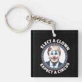 Verkies een clown Verwacht een circus grappige pol Sleutelhanger (Voorkant)