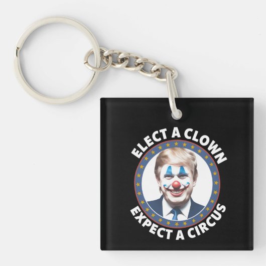 Verkies een clown Verwacht een circus grappige pol Sleutelhanger (Voorkant)