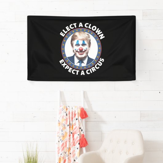 Verkies een clown Verwacht een circus grappige pol Spandoek (Insitu)