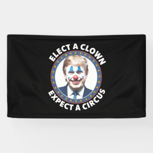 Verkies een clown Verwacht een circus grappige pol Spandoek