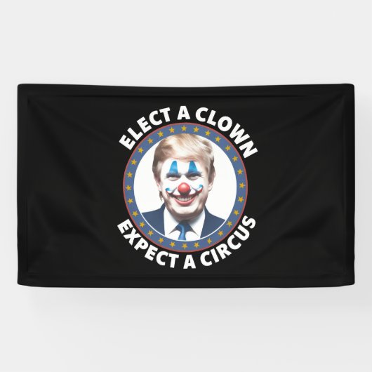 Verkies een clown Verwacht een circus grappige pol Spandoek (Horizontaal)