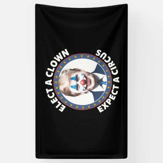 Verkies een clown Verwacht een circus grappige pol Spandoek (Verticaal)