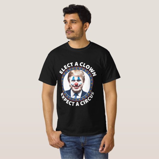 Verkies een clown Verwacht een circus grappige pol T-shirt (Voorkant volledig)