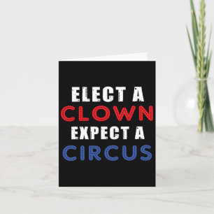 Verkies een clown Verwacht een circusontwerp anti Kaart