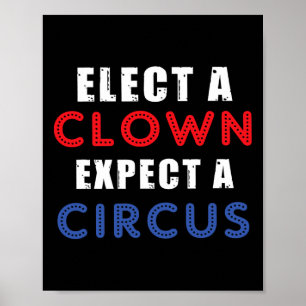 Verkies een clown Verwacht een circusontwerp anti  Poster